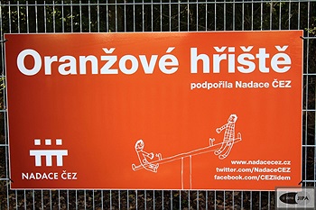 Otevření Oranžového hřiště z Nadace ČEZ