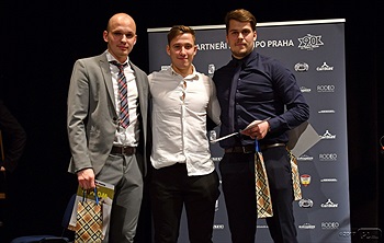 Nejlepší hráči mužů za rok 2017 - Dan Bláha, Patrik Geissler a Pavel Pacovský